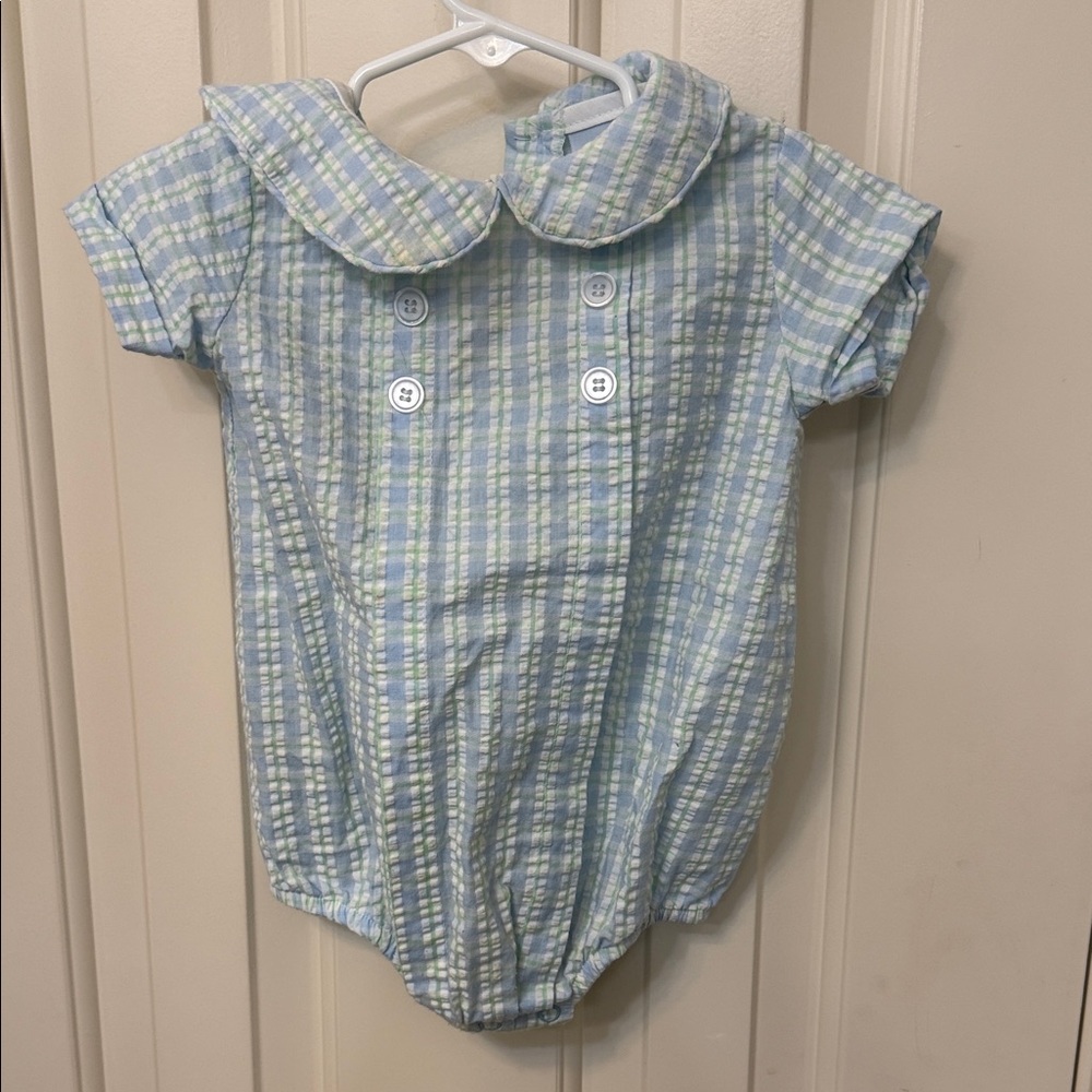 The Bailey boys, Blue/green Plaid Kids, size 9m
